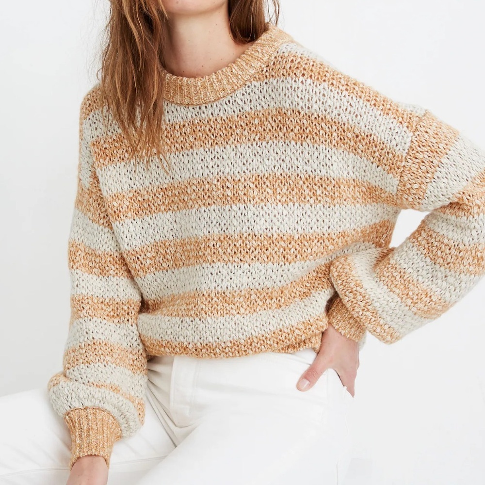 Madewell Baez Pullover Sweater in Stripe